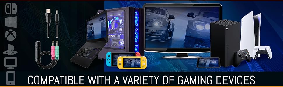 Orzly Hornet RXH-20 Gaming Headset headphones ps5 playstation 5 xbox console pc stereo audio