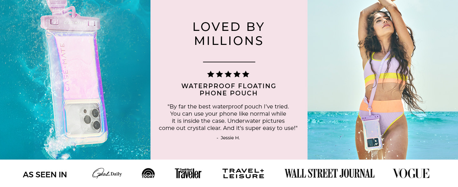 lanyard strap floating phone pouch touch screen ip68 waterproof phone pouch beach travel essentials