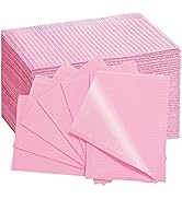 50 PCS Pink Dental Bibs Disposable Waterproof Patient Bibs 13" x 18", 3 Ply Dentist Bibs Disposab...