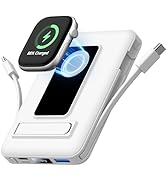 Vexnara Magnetic Portable Charger, 10000mAh Wireless Power Bank for iPhone with Built-in Cables, ...