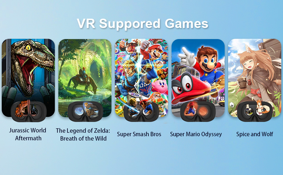 It supports specific Nintendo Switch VR games in VR mode