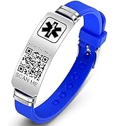 Theluckytag Medical Bracelets for Men Women with QR Code Medical Alert ID Bracelets for Sport Tra...