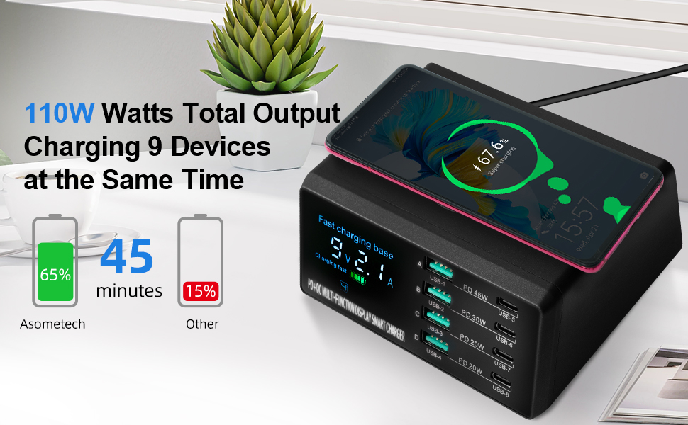 multiple usb charger station usb c charging block multi charger nightstand charging station