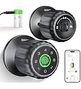 GHome Smart Fingerprint Door Lock, 4-in-1 Fingerprint Door Knob with Keypad, App Control, Keys, R...