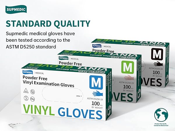 Supmedic Vinyl exam gloves 