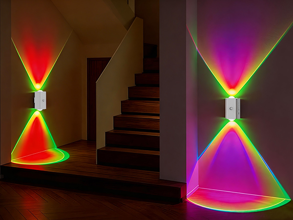 easuntec rgb night light rechargeable motion sensor color changing night light white A+mb 012