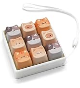 Keyboard Fidget Clicker, 9 Keys Clicky Keyboards Keychain Fidgets for Adults, Creamy Stress Relie...