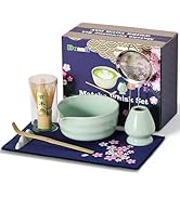 Dnnnii Matcha Whisk Set, 7 Pcs Ceramic Matcha Set Includes Matcha Bowl, Matcha Whisk and Holder, ...