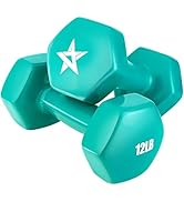 Yes4All Vinyl Hexagon Dumbbell - Dumbbells Set of 2 Hand Weights for Home Gym &amp; Strength Training...