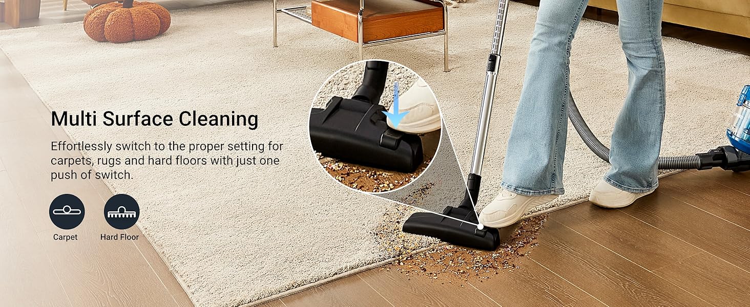 Multi surface cleaning-suitable for hardfloor and carpets