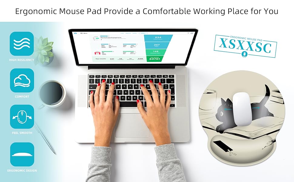 Ergonomic Mouse Pad with Wrist Support