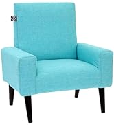 The Crew Furniture Zabra Kids Chair, Toddler Ages 1-5 Years, Home Décor Polyester Linen, Aqua