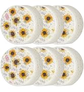 Spunspn 6Pcs Cellulose Sponges, Round Kitchen Clean Sponges Non-Scratch Compressed Dish Scrubber ...