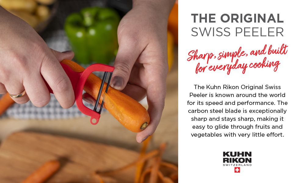 The original swiss peeler, made in switzerland Kuhn Rikon sharp simple vegetable peeler for cooking