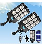 PINSAI 2 Pack LED Solar Street Light Outdoor Waterproof,Large Bright Solar Powered Security Flood...