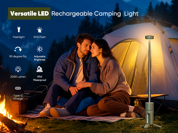 camping light with stand