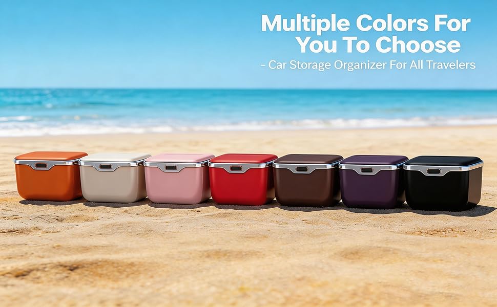 Multiple colors of leakproof car trash cans for men and women accessories.