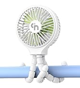 WiHoo Stroller Fan Clip On for Baby Battery Operated Fan Portable Fan Rechargeable Mini Handheld ...