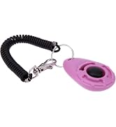 Jinshining 1pc Pink Clicker Easy to Use with Button Dog Training Accessories Strong and Long-Last...