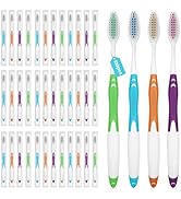 Frekare 100 Pack Individually Wrapped Bulk Toothbrushes for Adults &amp; Kids, Disposable Toothbrush,...