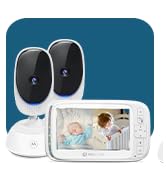 Motorola nursery video baby monitor with two cameras camera and audio new home babies room items