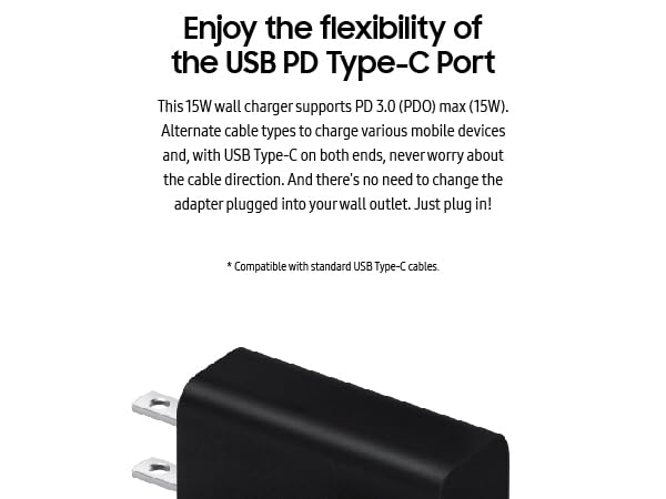 Samsung 15W Power Adapter With USB Cable Black