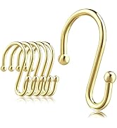 BellRhein Shower Curtain Hooks, Metal Shower Hooks for Shower Curtain Rod, Rust Proof Metal Showe...