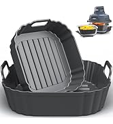Air Fryer Silicone Liners for Ninja Crispi FN101GY,Non-Stick Ninja Glass Air Fryer Accessories,Bi...