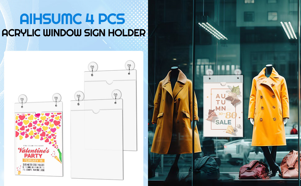 acrylic window sign holder