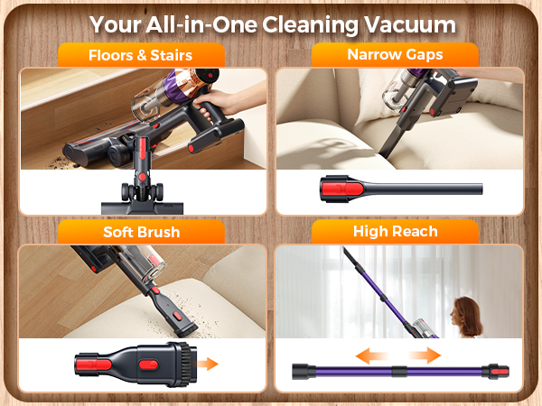 All-in-one vacuum: narrow gaps, mattress, curtains and retractable pipe for full home use