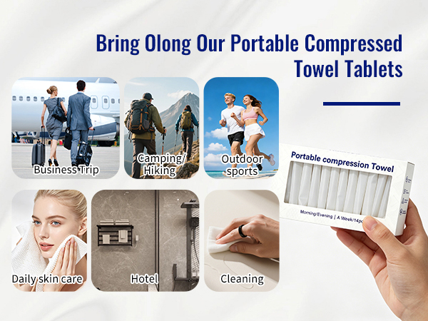 Compressed Disposable Towels Tables for Travel