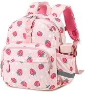 LOIDOU Toddler Backpack for Girls, 12-Inch Mini Preschool Backpack for Ages 2–4, Insulated Snack ...