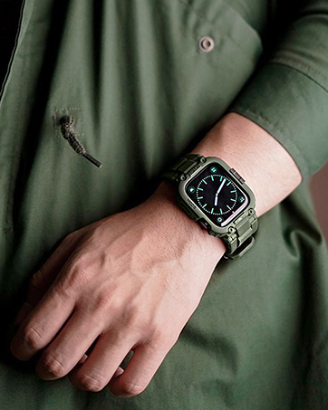 amBand M1 Sport Apple Watch Band with Case Army Green