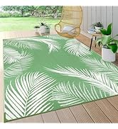 Pauwer Outdoor Rug Waterproof, 5'x8' Reversible Outdoor Plastic Straw Rug, Outdoor Patio Camping ...