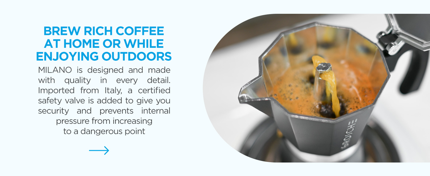 milano moka pot stovetop espresso coffee maker italian cuban coffee percolator grosche brewer