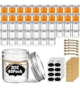 ComSaf Small Mason Jars 2 oz, 48 Pcs Mini Mason Containers, Small Canning Jars, Mini Glass Jar wi...
