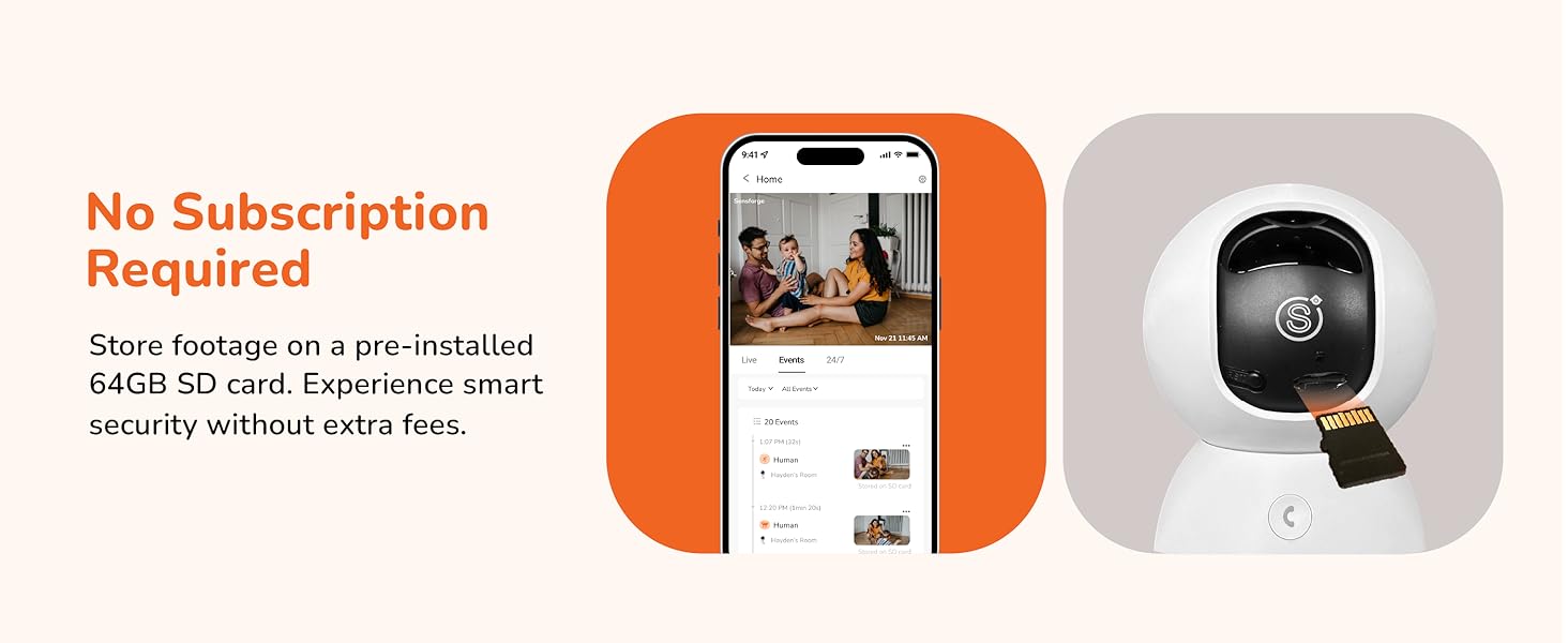 No Subscription Required- 64GB SD Included