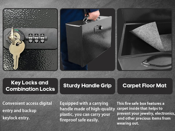 Fire Resistant Safe Fire Safe Box with Key Lock