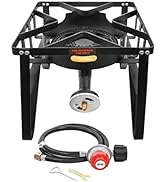Concord Deluxe Banjo Single Propane Burner, 200,000 BTU Portable Outdoor Stove for Camping Cookin...