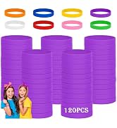 THXIY 120PCS Silicone Rubber Bracelet Bracelets Wristbands Wrist Bands for Kids Youth Teens Boys ...