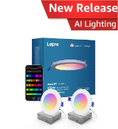 Lepro R2 AI Smart LED Canless Light 6 Inch with Mood Recognition, 2.4Ghz WiFi RGB+CCT Wafer Light...