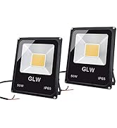 GLW 50W LED Landscape Lights 12-24V DC Warm White Flood Lights Low Voltage Landscape Lighting IP6...