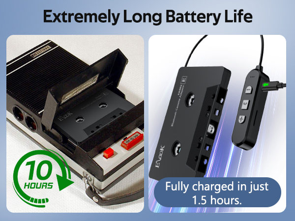 Cassette to Bluetooth Adapter for Car with Micro SD Card Support/Hands-Free Call