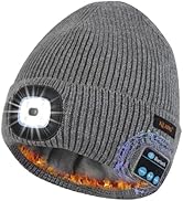 Bluetooth LED Beanie, Fleece Lined Winter Warm Music Hat with Light and Speaker Mic Headphones,Gi...