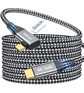 LDLrui USB C Monitor Cable, 4K 60HZ Display, Right Angle 10FT, 2Pack, 20Gbps Data Transfer, 100W ...