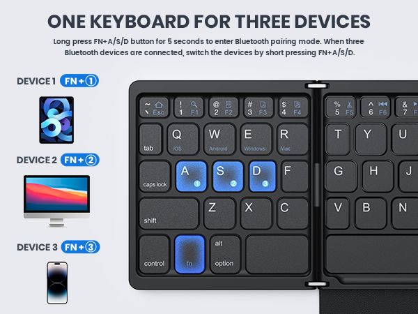 foldable bluetooth keyboard with touchpad