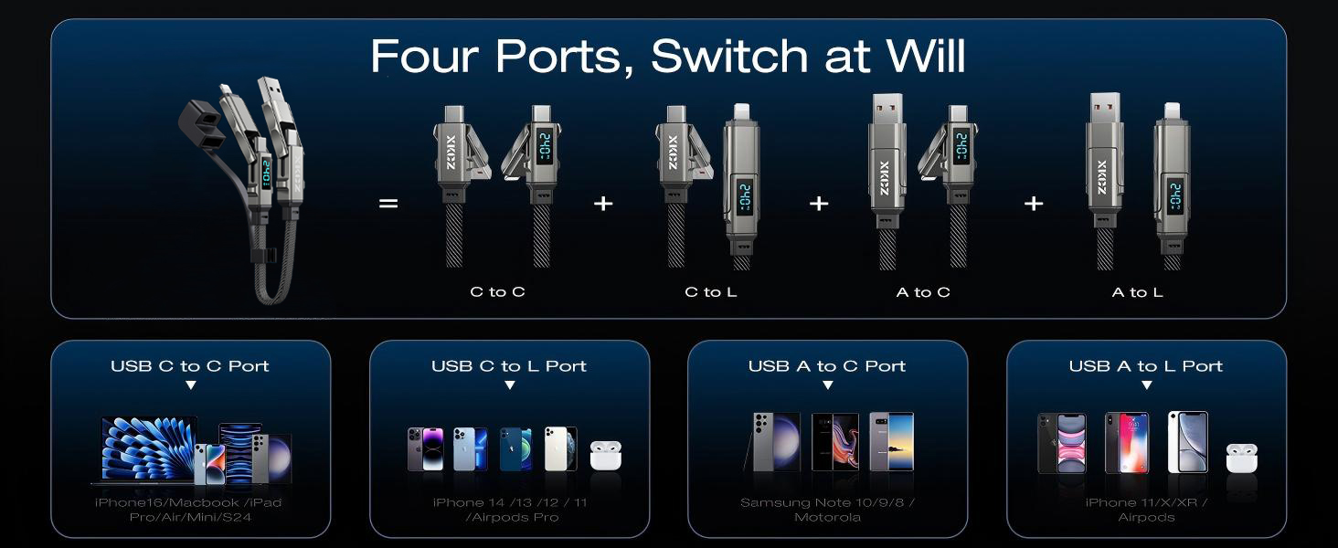 4 in 1 charging cable