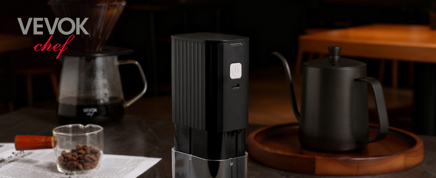 portable electric coffee grinder with ceramic core Black