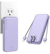 Nusyddy Portable Charger, 10000mAh PD20W Fast Charging Power Bank with Built-in Cables &amp; Wall Plu...