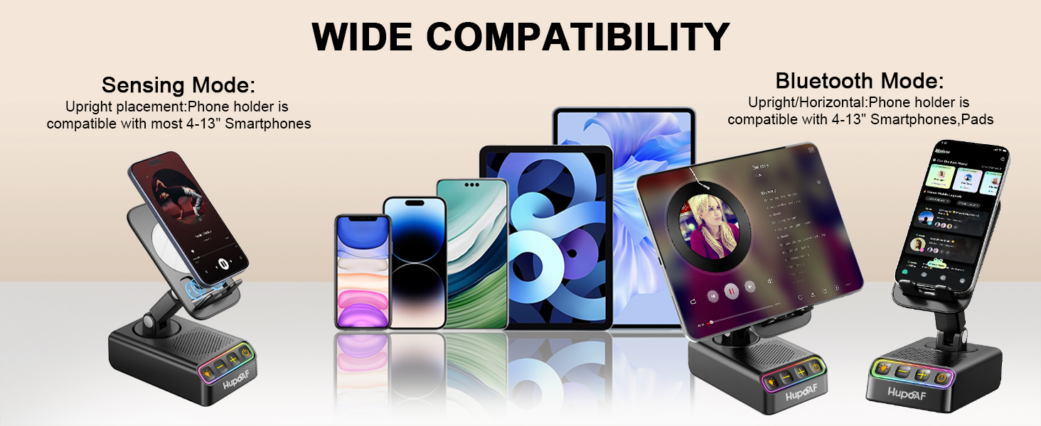 cell phone stand with speaker